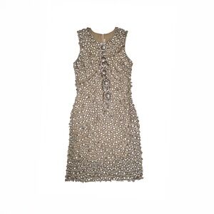 Vintage Naeem Khan Embellished Silk Mini Dress – Size US 8 – Made in USA